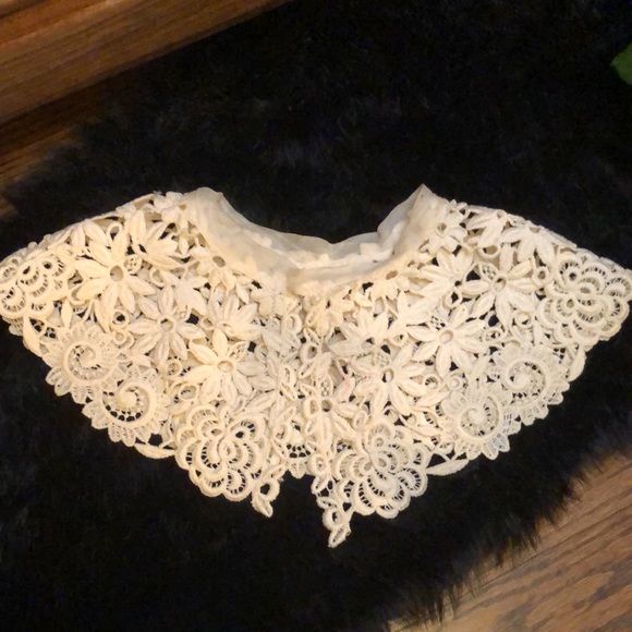 Retro vintage Victorian lace embroidered floral detachable collar - Picture 5 of 8